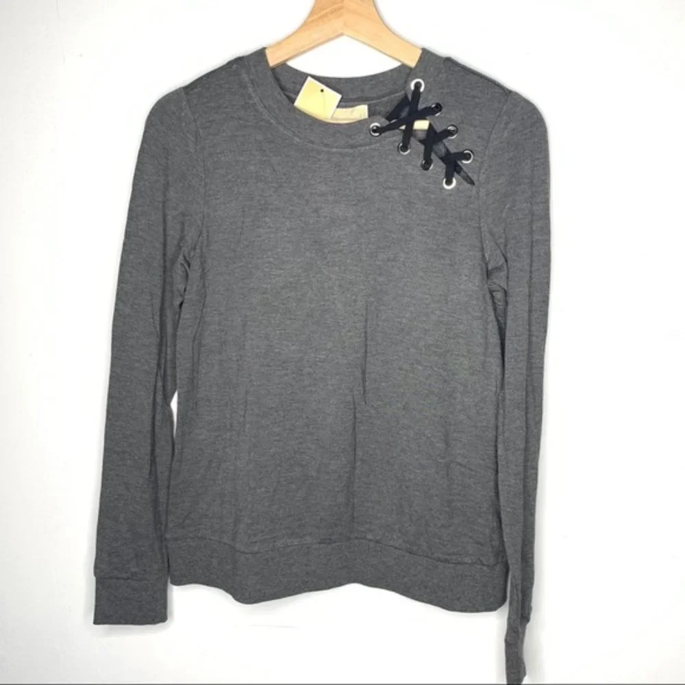 NEW Michael Kors crisscross lace up sweatshirt S
